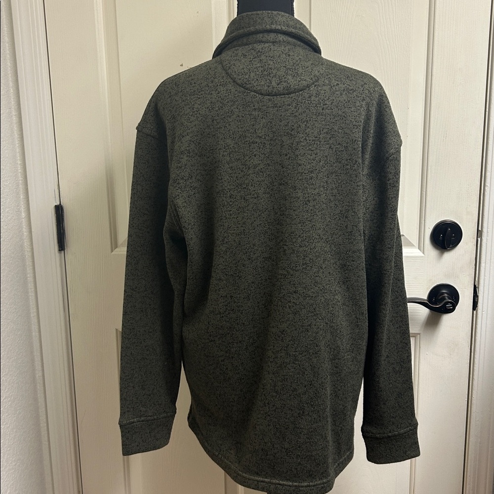 Solaris fleece snap button shirt jacket in dark green with pockets, Size Large, - Picture 6 of 10